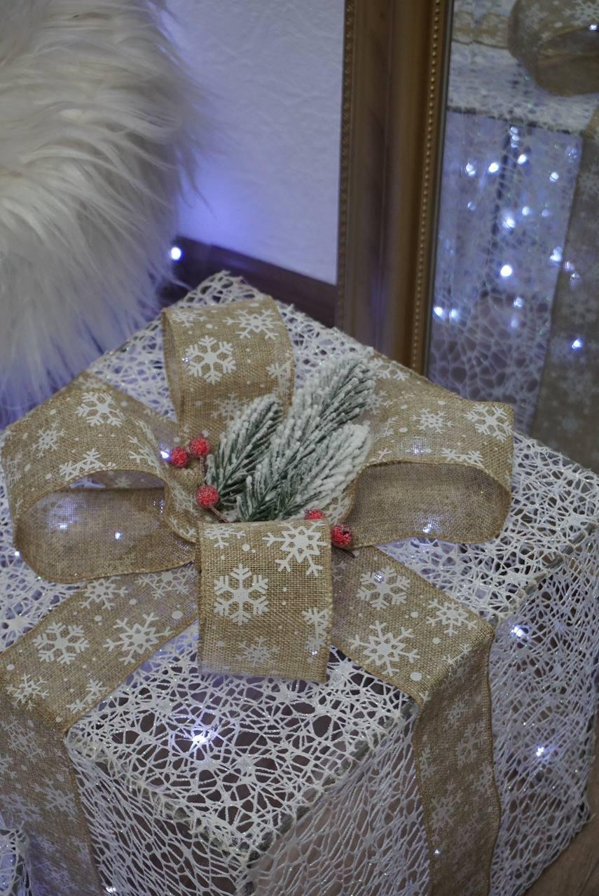 Гірлянда світлодіодна Подарунки новорічна на батарейках Білий (1260) - фото 3