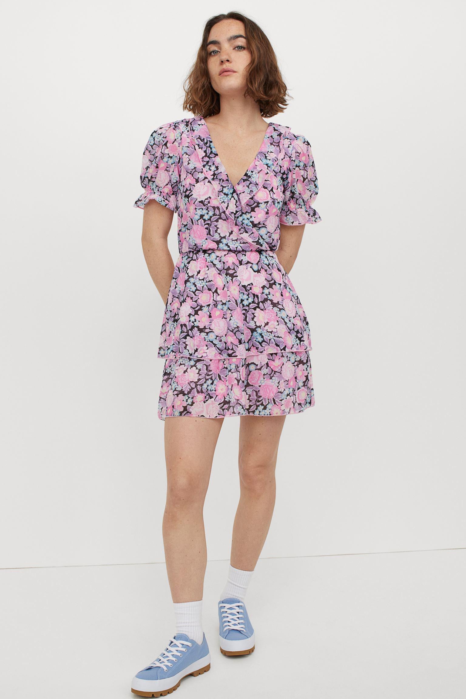 Платье H&M Цветы р. 34 Розовый (12078558341)