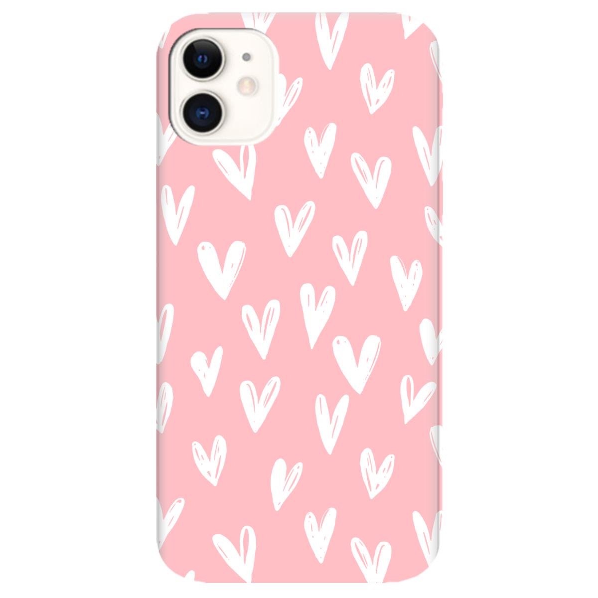 Силиконовый чехол Zorrov для Apple iPhone 11 - White hearts (12130070263117869)