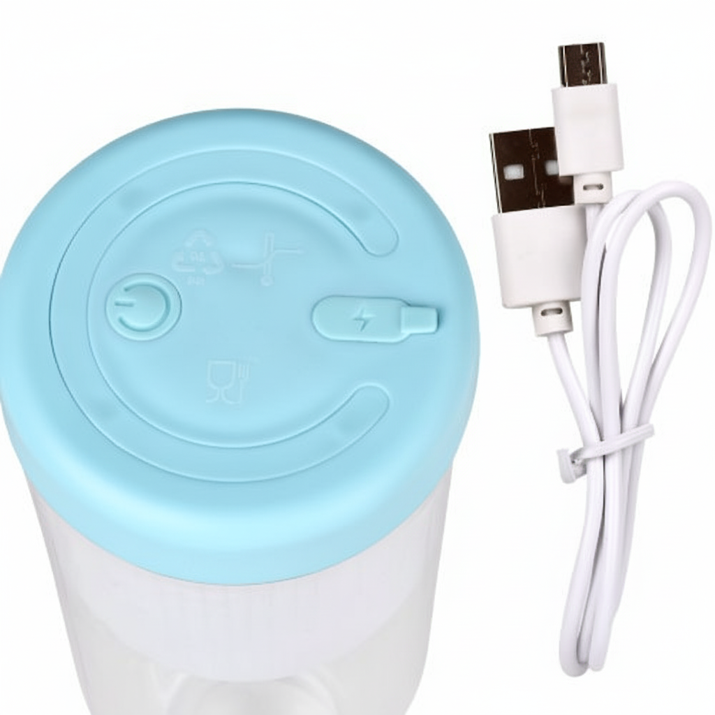 Бутылка-блендер Stenson USB компактный для путешествий и спорта 420 мл Blue (30317) - фото 3 Бутылка-блендер Stenson USB компактный для путешествий и спорта 420 мл Blue (30317) - фото 3