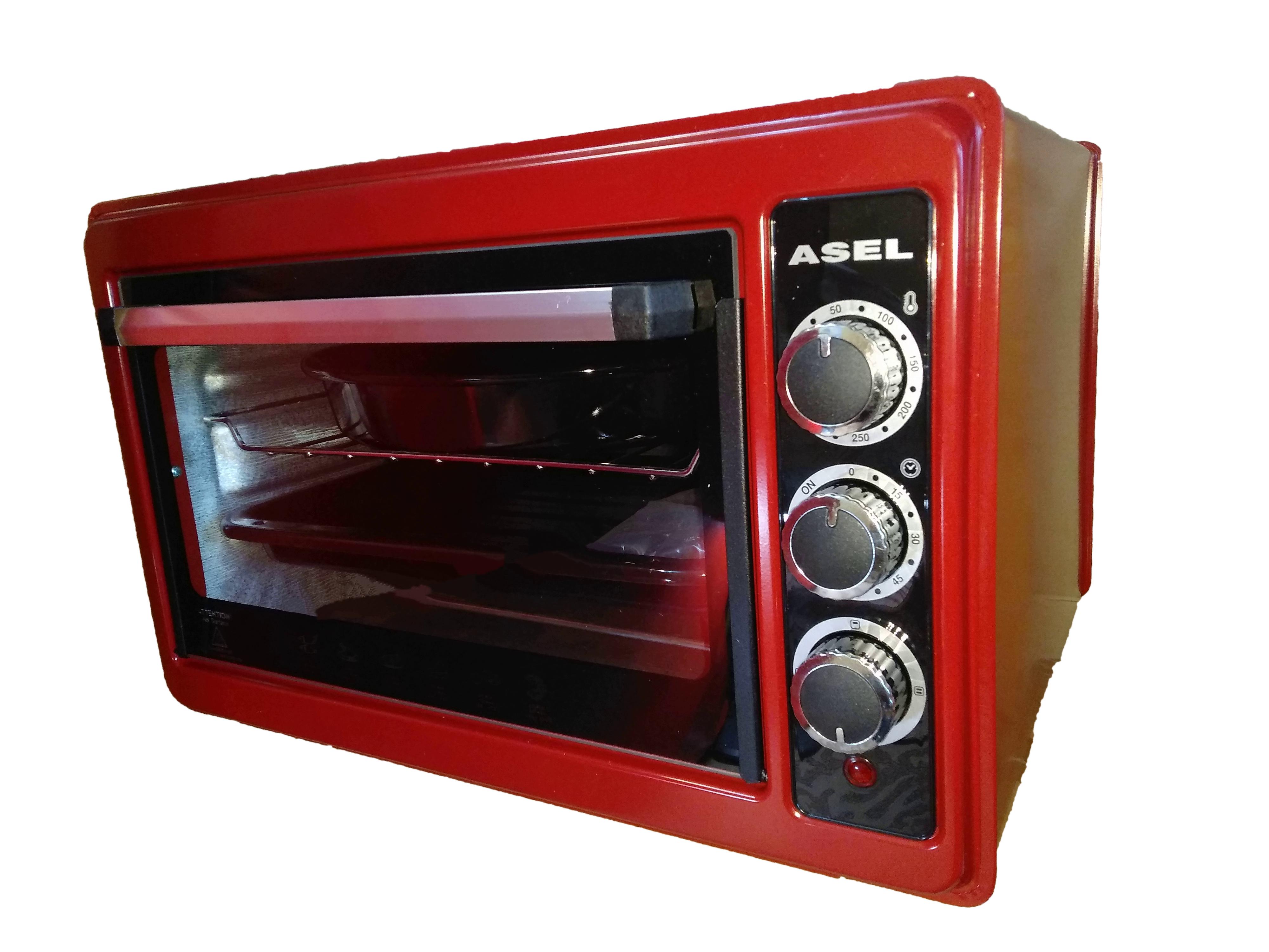 Духовка электрическая настольная Asel AF33-23 33 л 2 противня Красный Духовка электрическая настольная Asel AF33-23 33 л 2 противня Красный