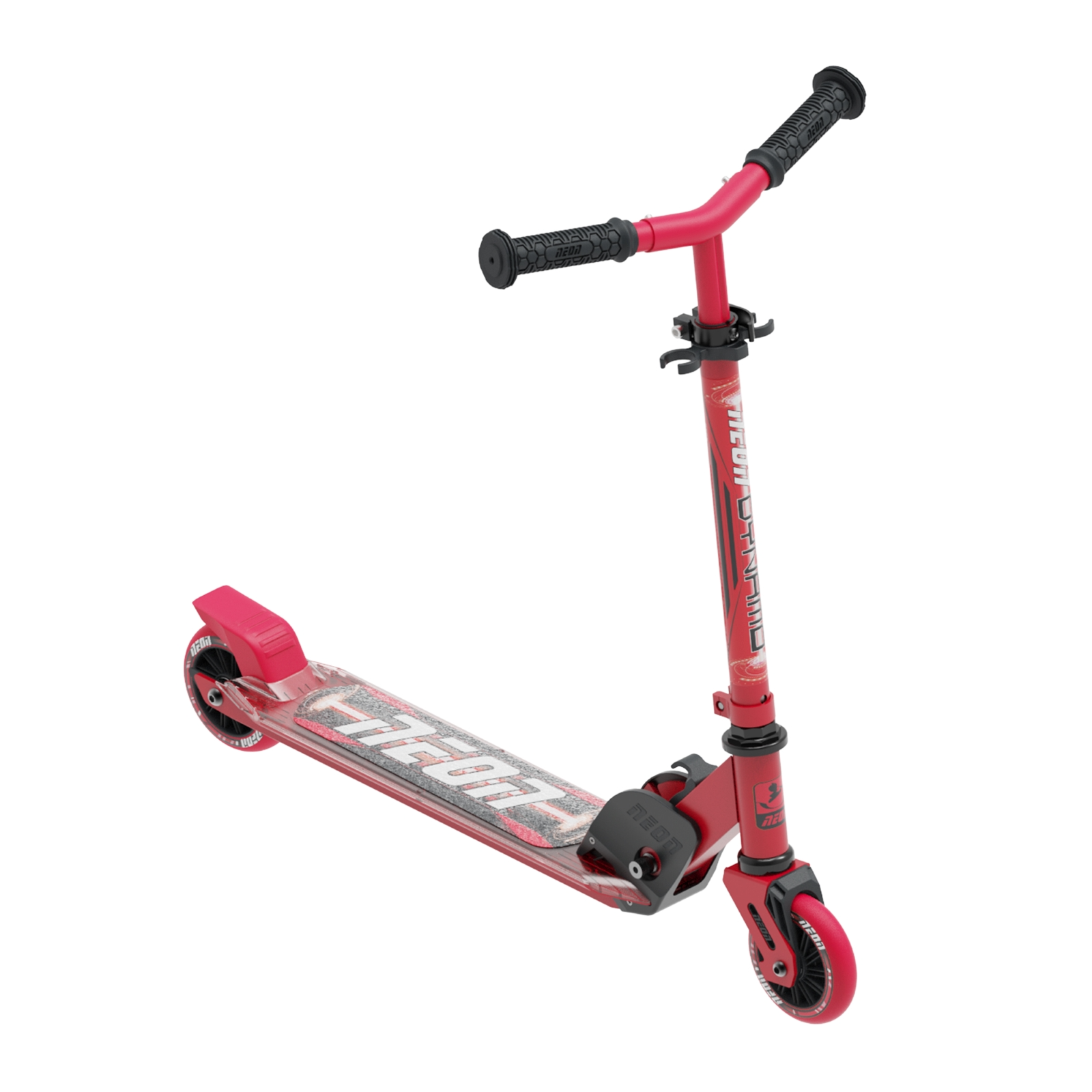 Самокат детский двухколесный Neon Dynamo с регулировкой высоты руля и подсветкой LED платформы для детей от 5 лет Красный (NS41R4)