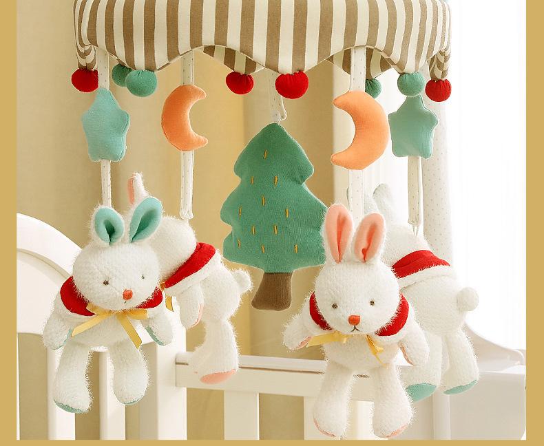 Музичний мобіль-карусель для дитячого ліжечка з плюшевими кроликами Різнокольоровий - фото 4 Музичний мобіль-карусель для дитячого ліжечка з плюшевими кроликами Різнокольоровий - фото 4