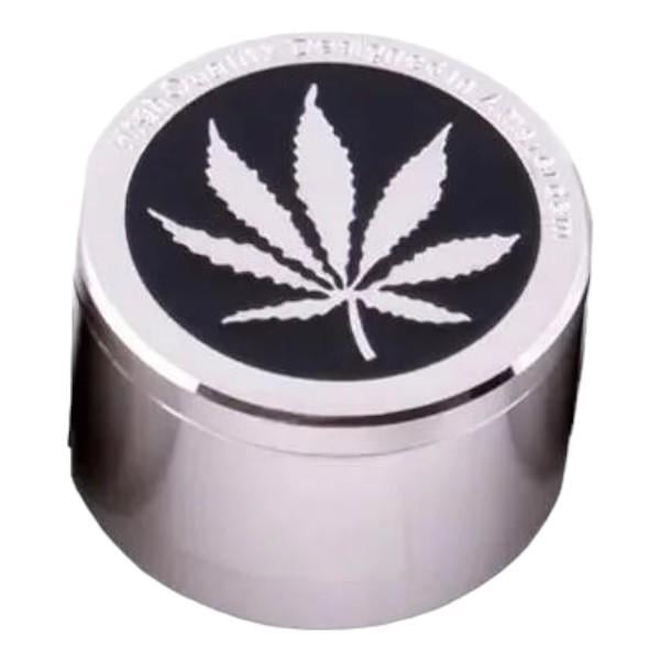 Гриндер Grinder Hemp Leaf для измельчения табака и специй Silver/Black