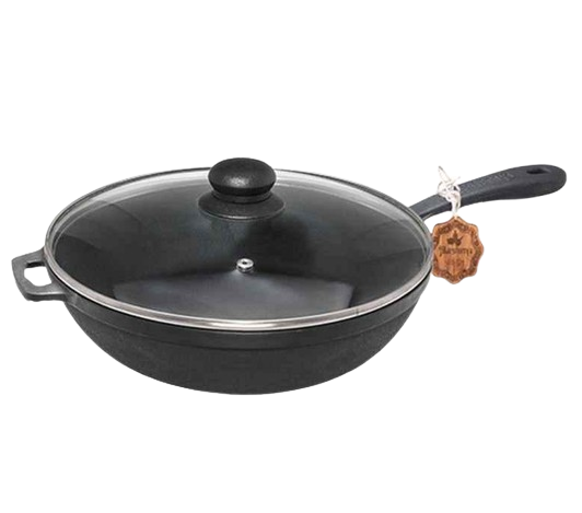 Сковорода Maysternya Т204С3 чавунна лита з кришкою 28x6 см (666533)