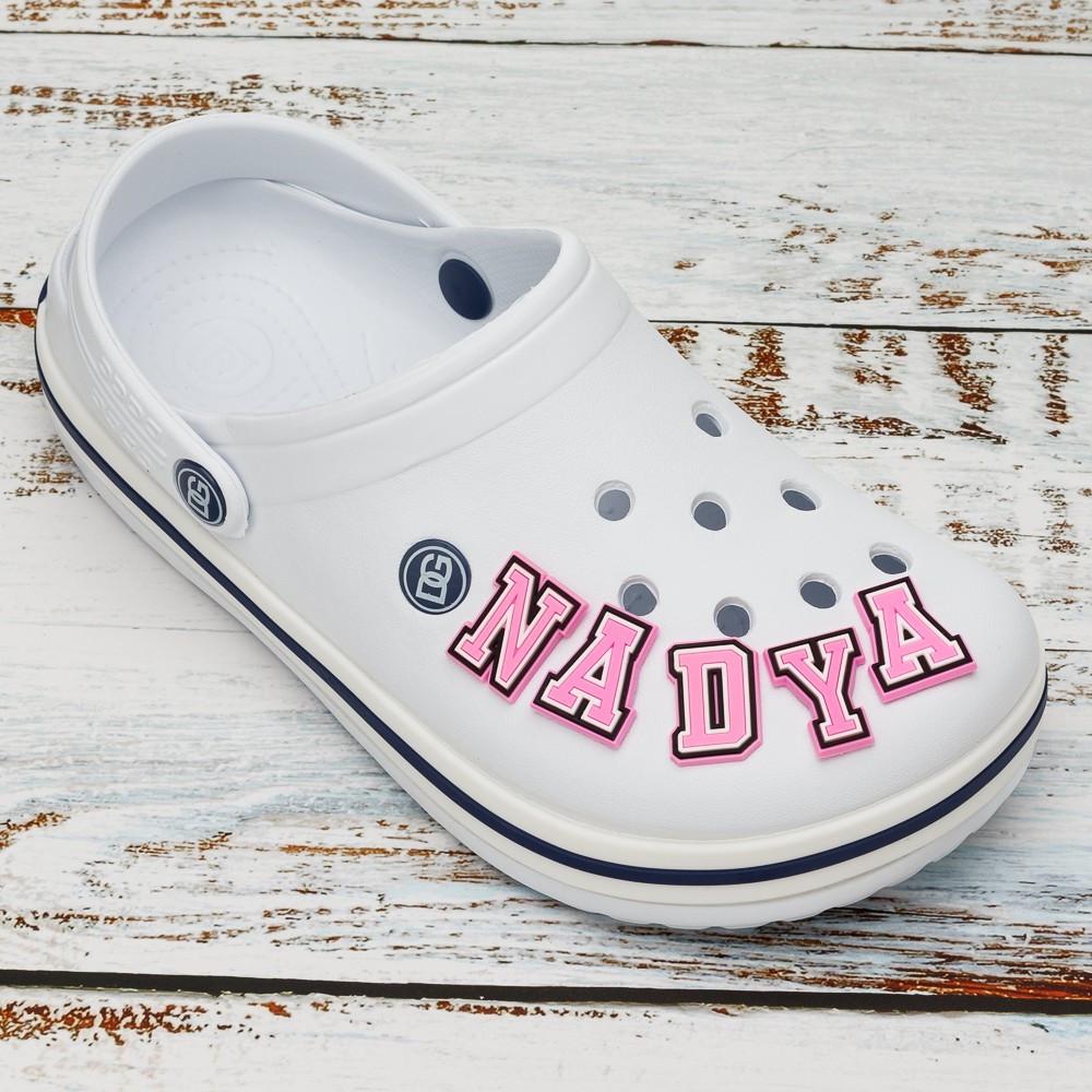 Джибитсы для кроксов набор розовых букв NADYA 5 шт. (2092689457) Джибитсы для кроксов набор розовых букв NADYA 5 шт. (2092689457)