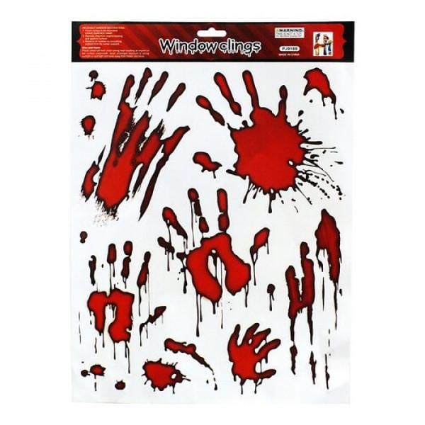 Декор на Хэллоуин Seta наклейки Кровавые ладони (15-183)