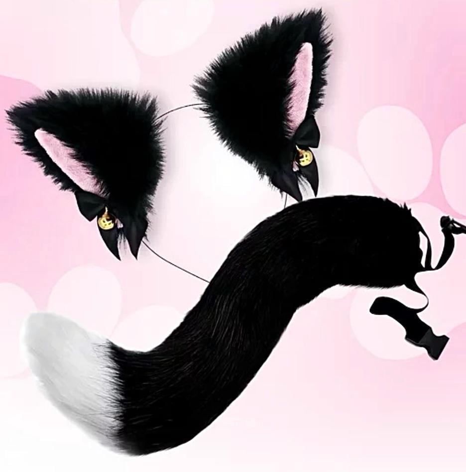 Набор Wuke Кошка обруч ушки и хвост меховые one size Черный - фото 11 Набор Wuke Кошка обруч ушки и хвост меховые one size Черный - фото 11