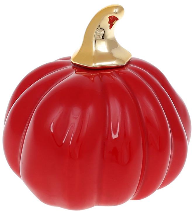 Фарфоровая фигурка Тыковка 9,4х9х9,3 см Красный глянец с золотом (BD-727-428)