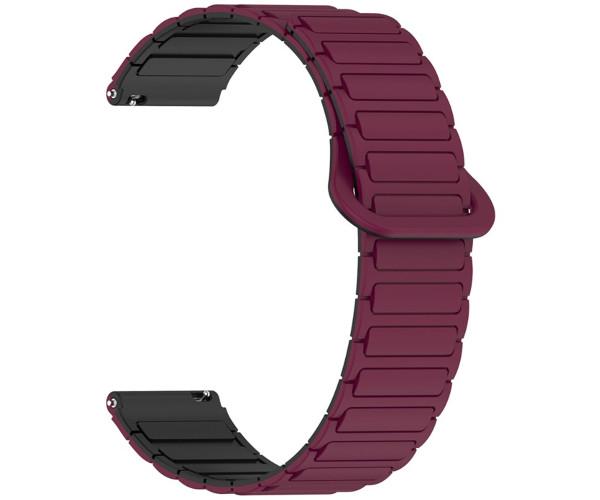 Ремешок для смарт-часов Silicone Magnetic Samsung Galaxy Watch FE 40 мм Watch 7/6/5 20 мм Бордовый (41759)
