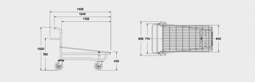 Тележка грузовая Marsanz Heavy Duty Standard до 1000 кг 1438x808x1020 мм (CSV108-9) - фото 5