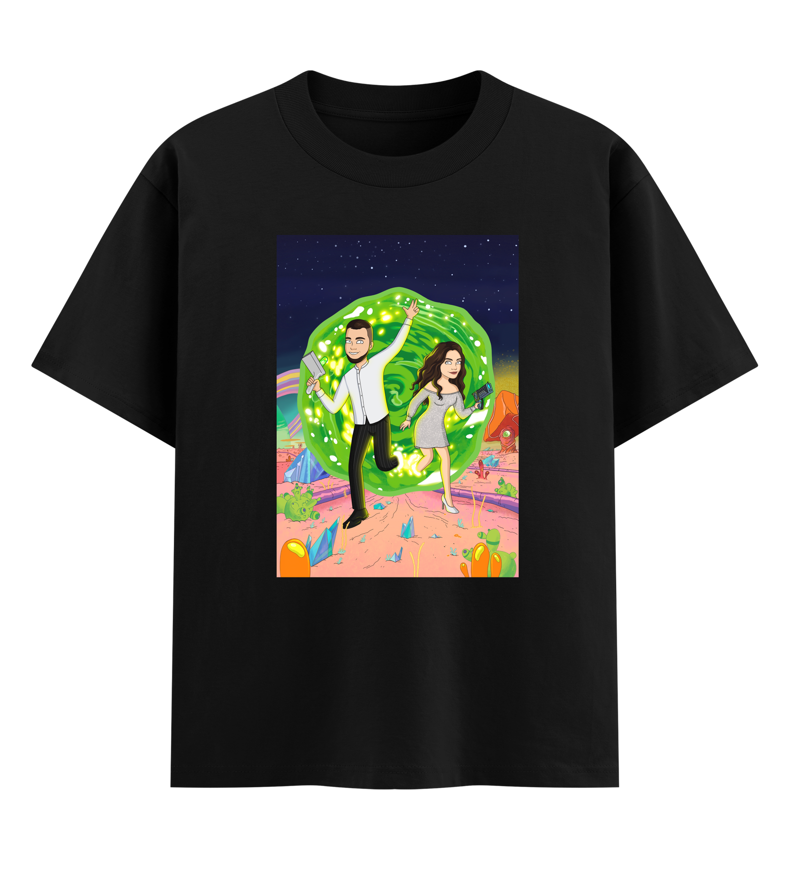 Футболка оверсайз Ponty Shop з вашим фото Рік і Морті M Чорний (946341018966)