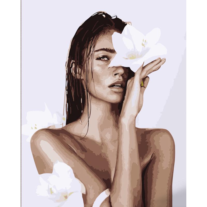 Картина по номерам Strateg Премиум Нежная чистота с лаком 40х50 см (DY403)