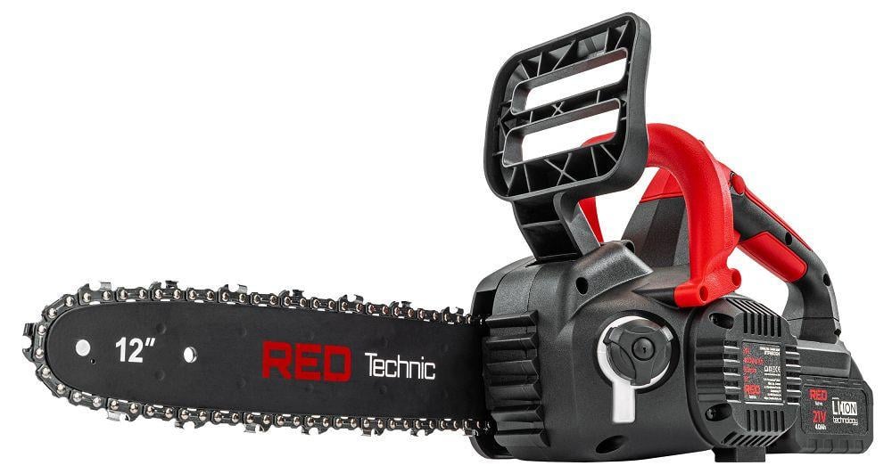 Пила цепная аккумуляторная RED TECHNIC RTPAK0124 350 Вт шина 12" 21 В 2 аккумулятора