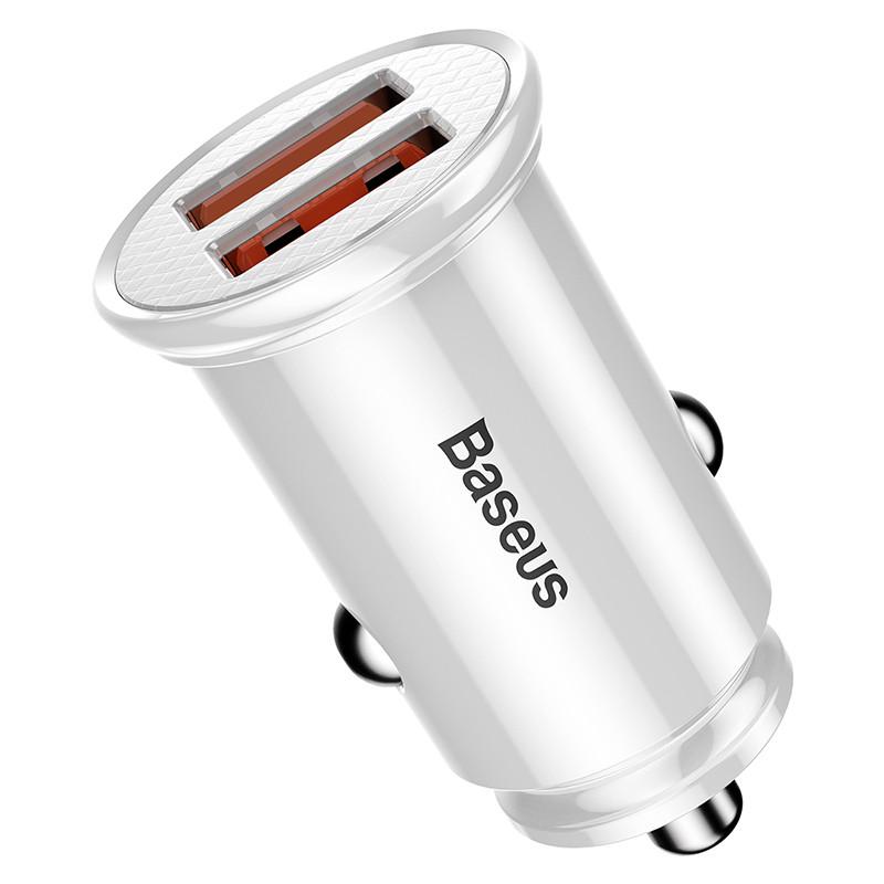 Автомобільний зарядний пристрій BASEUS Circular Plastic 2USB 5 A QC 3.0 - фото 1