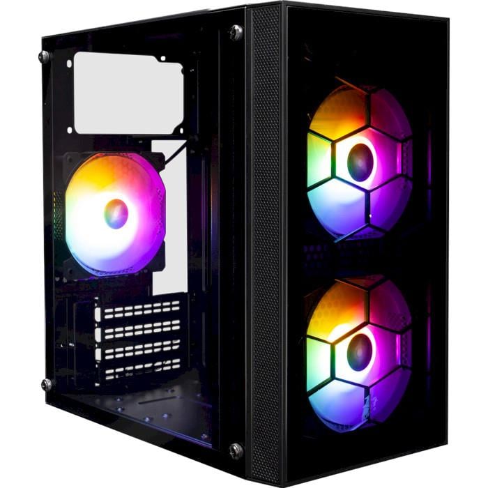 Корпус для ПК 1stPlayer X1 Midi-Tower MicroATX/Mini-ITX 600W RGB Black (X1-3F1)