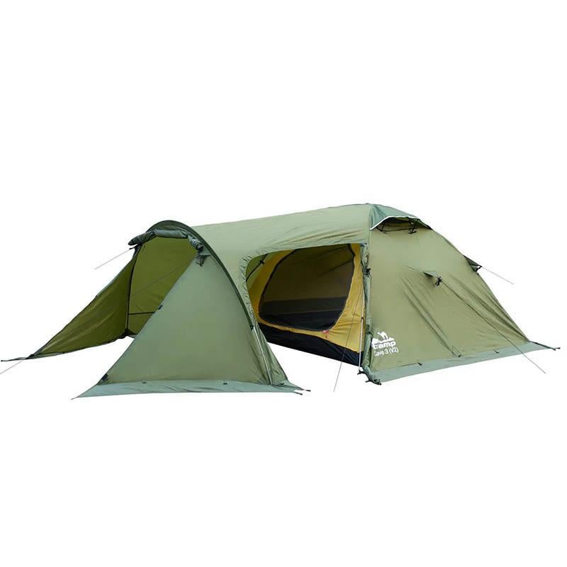 Палатка трехместная Tramp Cave 3 v2 Зеленая (TRT-021-green)