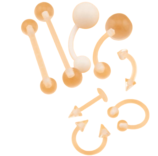 Набор подарочный пирсинга акрилового 8 шт. Прозрачный/Белый (НП1107п15)