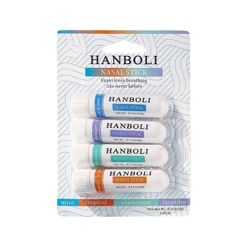 Арома інгалятор-олівець для носа М'ята/Тропічний/Зимова м'ята/Лаванда 4 шт. Білий