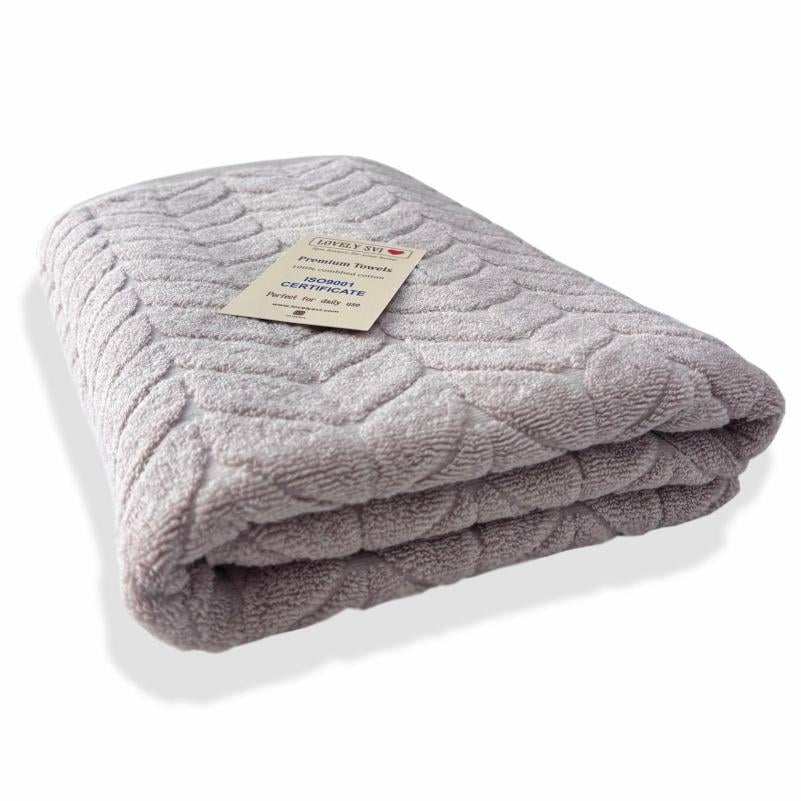 Полотенце банное Lovely Svi Milano хлопок жаккард 70х140 см Бежево-серый (711124)