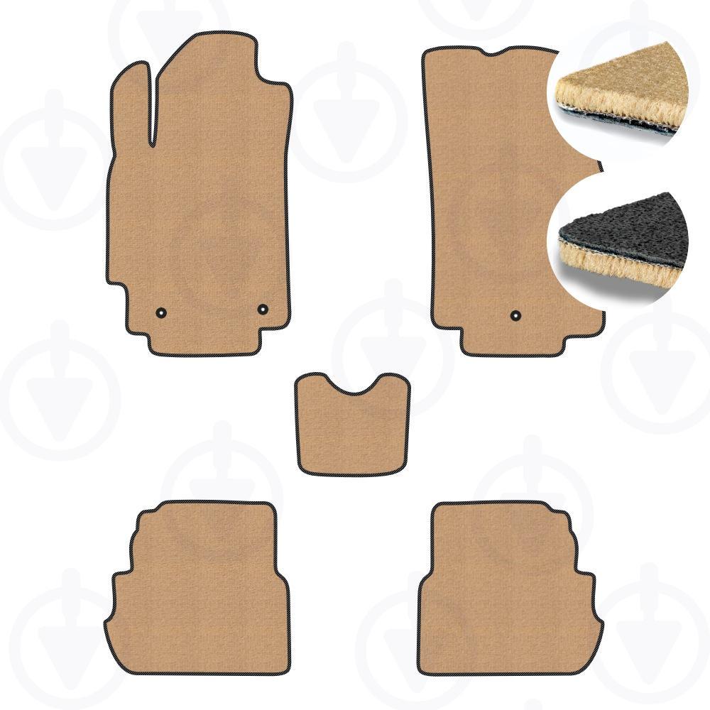 Комплект килимків в салон Star-Tex для Chevrolet Spark III 2009-2015 р. текстиль/Fortuna Бежевий/Чорний (10430-64-80-84)