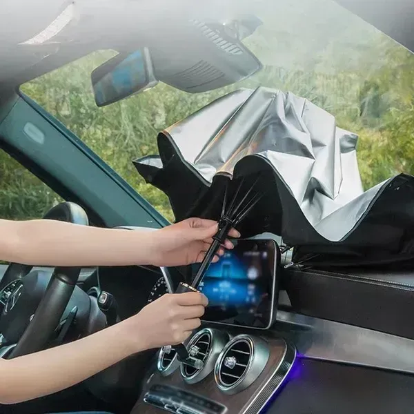 Зонт на лобовое стекло автомобиля Earldom ET-U1 солнцезащитная 130х142х75 см - фото 9