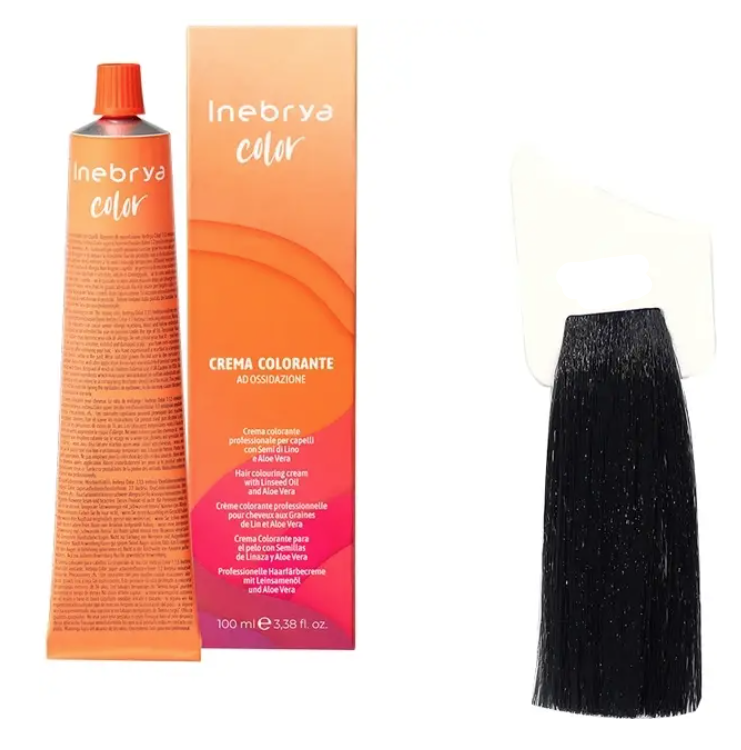 Крем-краска для волос INEBRYA Color с содержанием аммиака 100 мл 1/0 Черный Крем-краска для волос INEBRYA Color с содержанием аммиака 100 мл 1/0 Черный