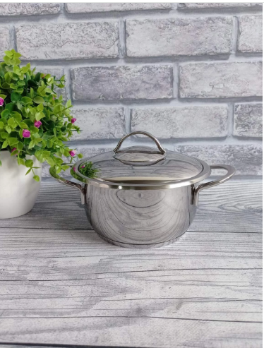 Каструля OMS Kinox з нержавіючої сталі з кришкою для газу і індукцїї 18х10 см 2,3 л (30286082) - фото 2 Каструля OMS Kinox з нержавіючої сталі з кришкою для газу і індукцїї 18х10 см 2,3 л (30286082) - фото 2