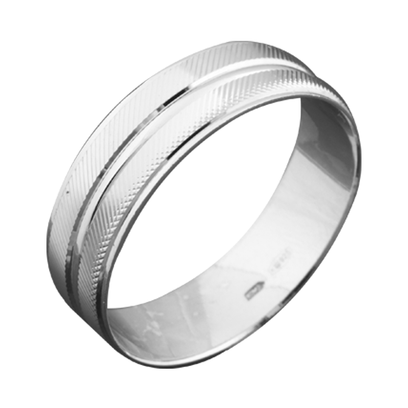 Обручка срібна з трьома паралельними лініями р. 18