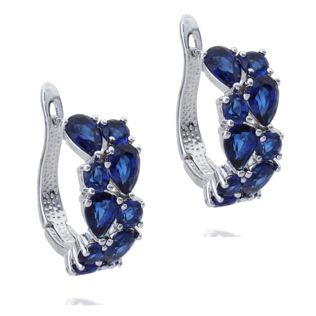 Сережки з кристалами Сваровські Italina q5555590 Синій