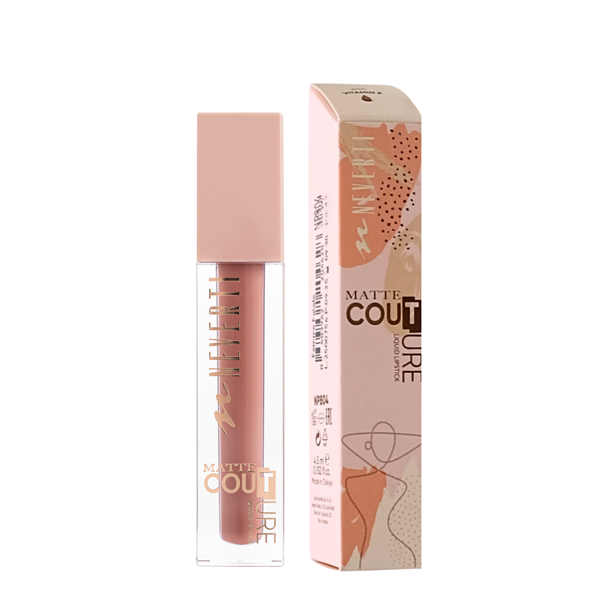 Помада для губ матова Neverti MATTE COUTURE LIQUID NP804 109 Nudly Song Рожево-коричневий (13356236)