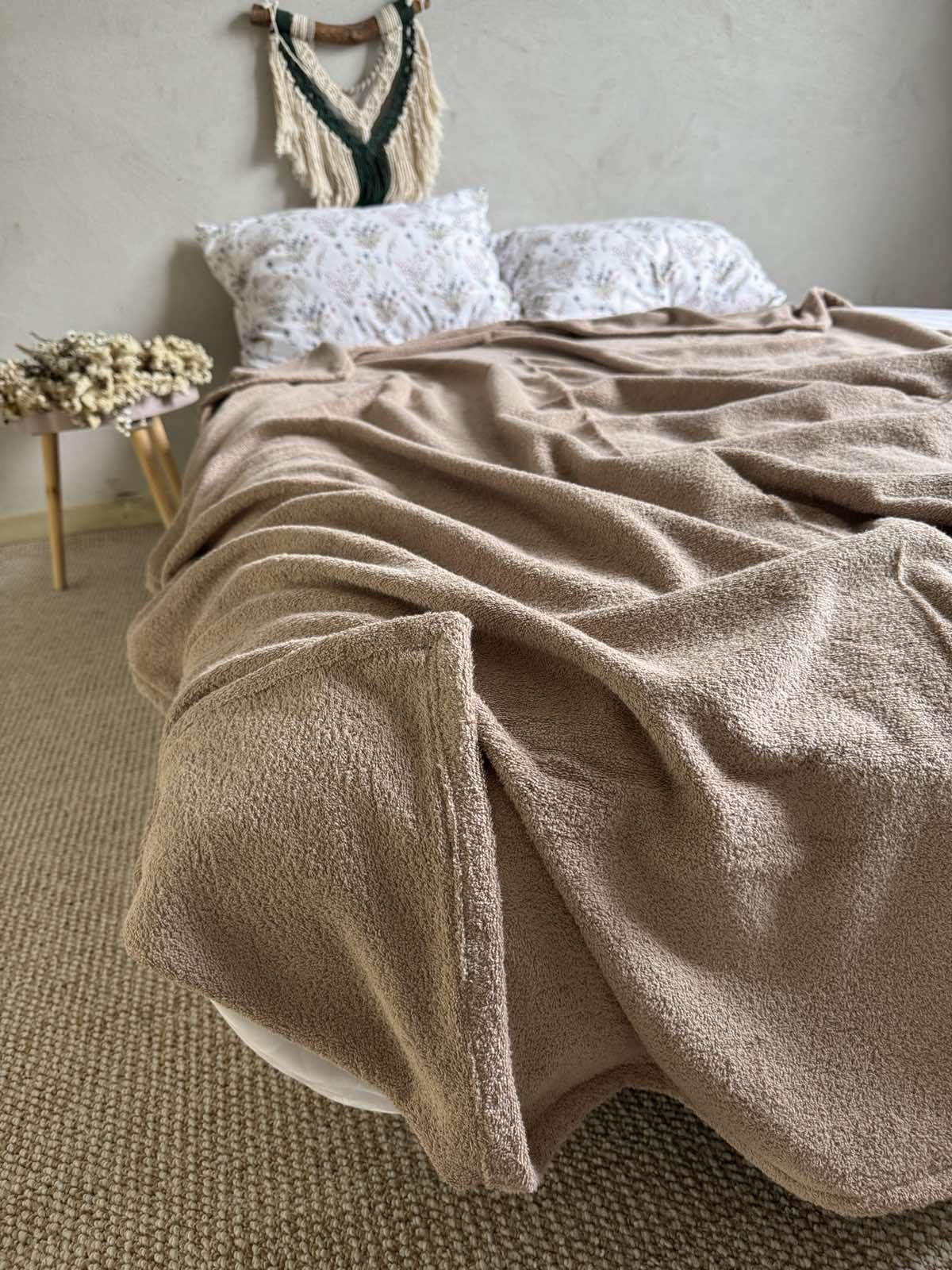 Простынь-покрывало махровое ZEINTEX MADEIRA хлопковое 150х220 см Капучино (26984066) - фото 5