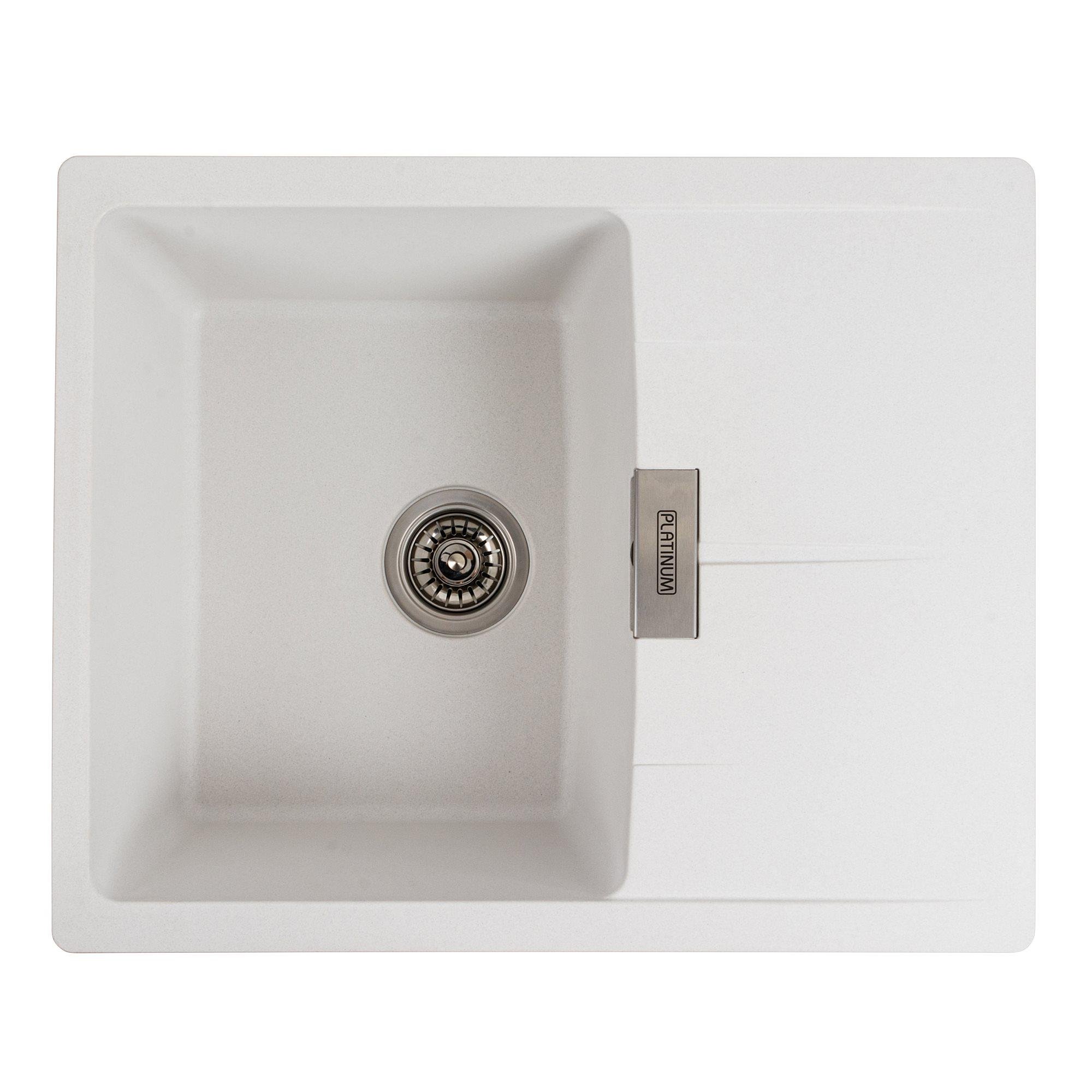 Мойка для кухни гранитная Platinum 6250 ZIRKONE матовая Белый - фото 1 Мойка для кухни гранитная Platinum 6250 ZIRKONE матовая Белый - фото 1
