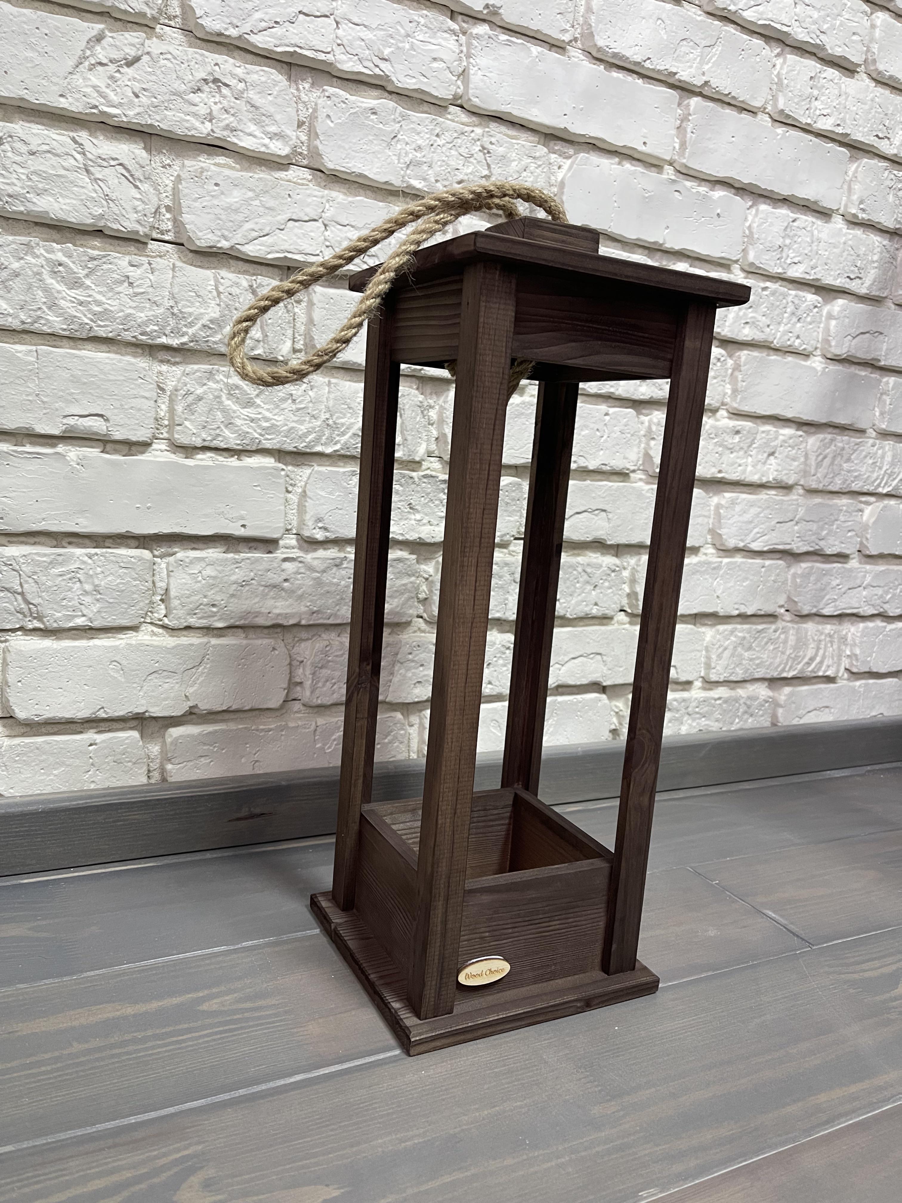 Подсвечник деревянный Wood Choice Фонарь 17х17х45 Коричневый (52) - фото 4 Подсвечник деревянный Wood Choice Фонарь 17х17х45 Коричневый (52) - фото 4