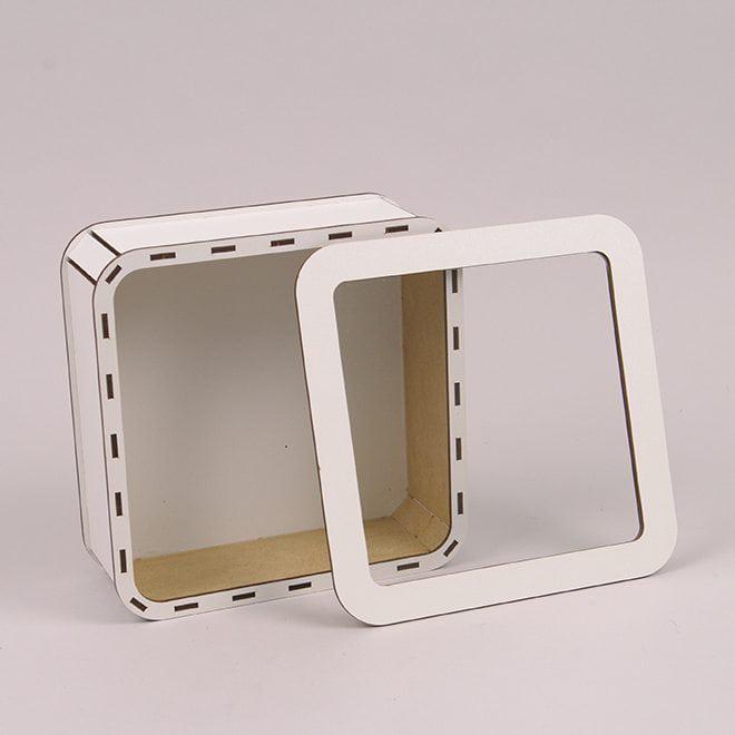 Коробка подарочная Flora квадратная с прозрачной крышкой Белый (33059) - фото 3 Коробка подарочная Flora квадратная с прозрачной крышкой Белый (33059) - фото 3