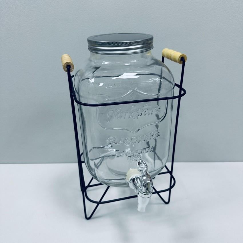 Лимонадник для напитков S&T 3424 стеклянный с металлической крышкой на подставке 5 л (2569001330) - фото 3