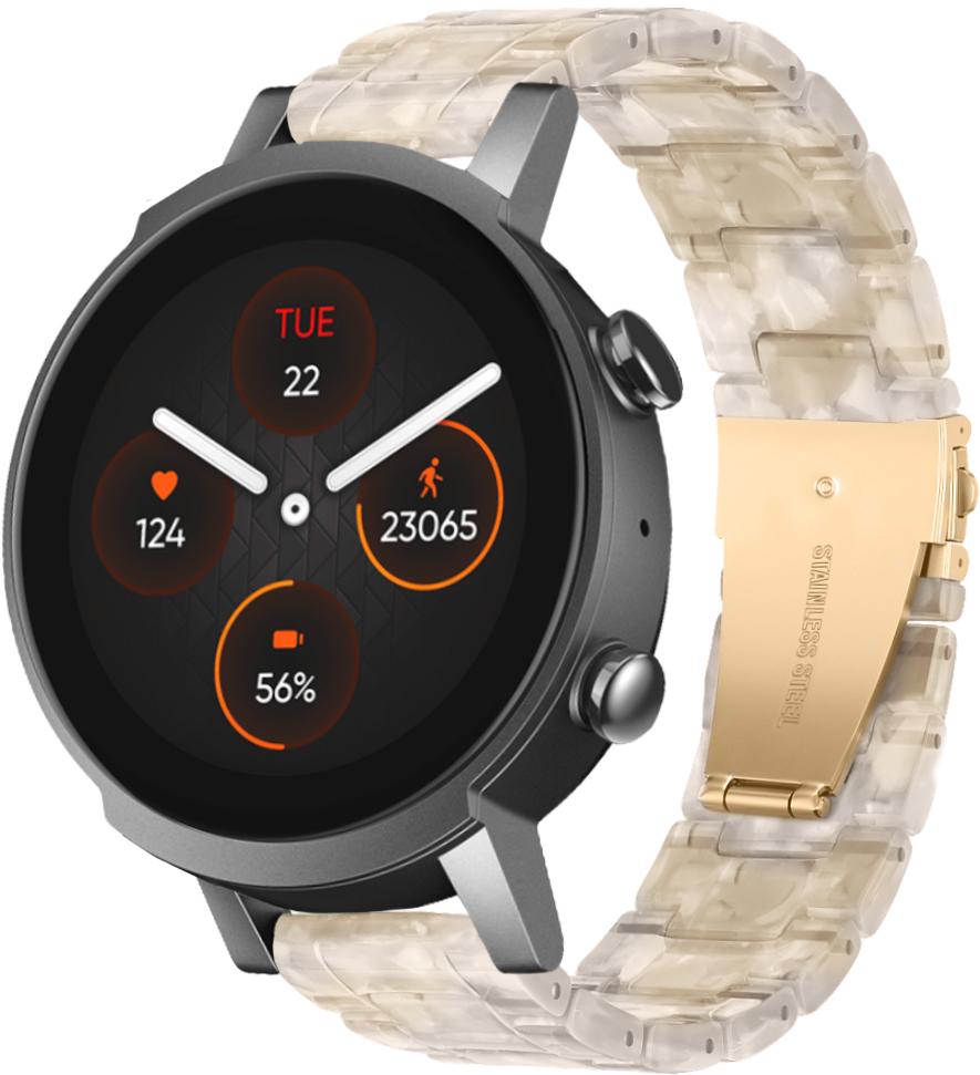 Ремешок из Cмолы Resin для Mobvoi TicWatch E3 Cream (28822-6E)