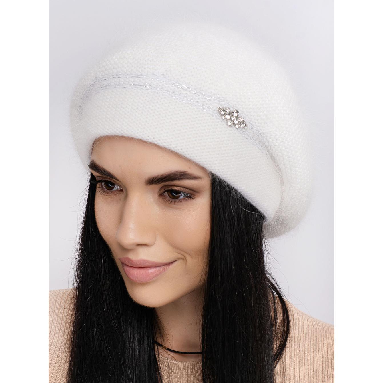 Берет жіночий ангоровий Leks Чарівниця one size Білий