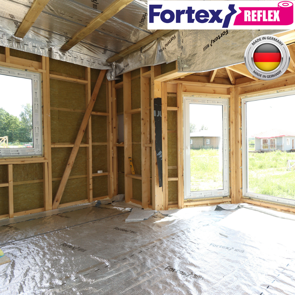 Плівка пароізоляційна Fortex Reflex армована 1,5 м x 50 м 75 м2 90 г/м2 (340011) - фото 10