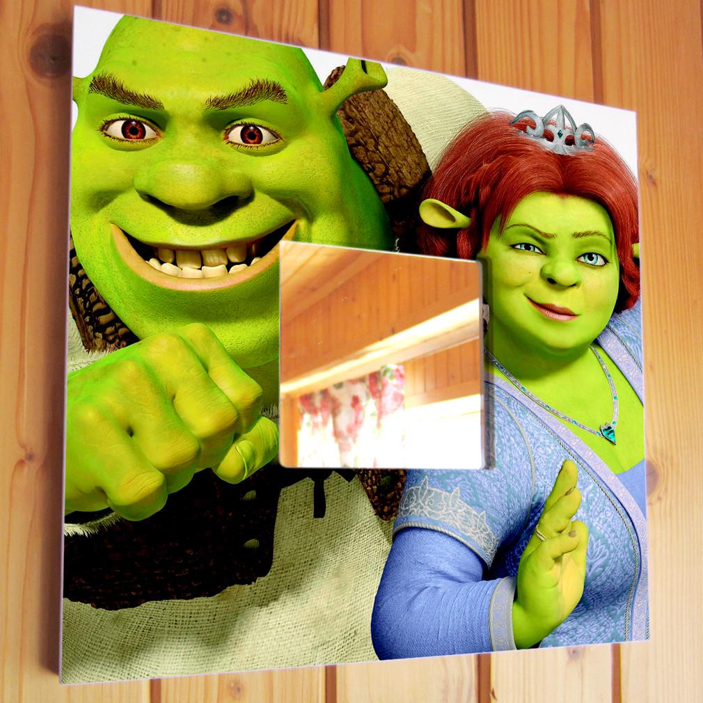 Зеркало декоративное Шрек и Принцесса Фиона 260х260 мм (M02012)