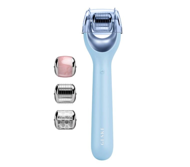 Роллер электронный для лица GESKE MicroNeedle Face Roller 9в1 с микроиглами Aquamarine (HB0031)