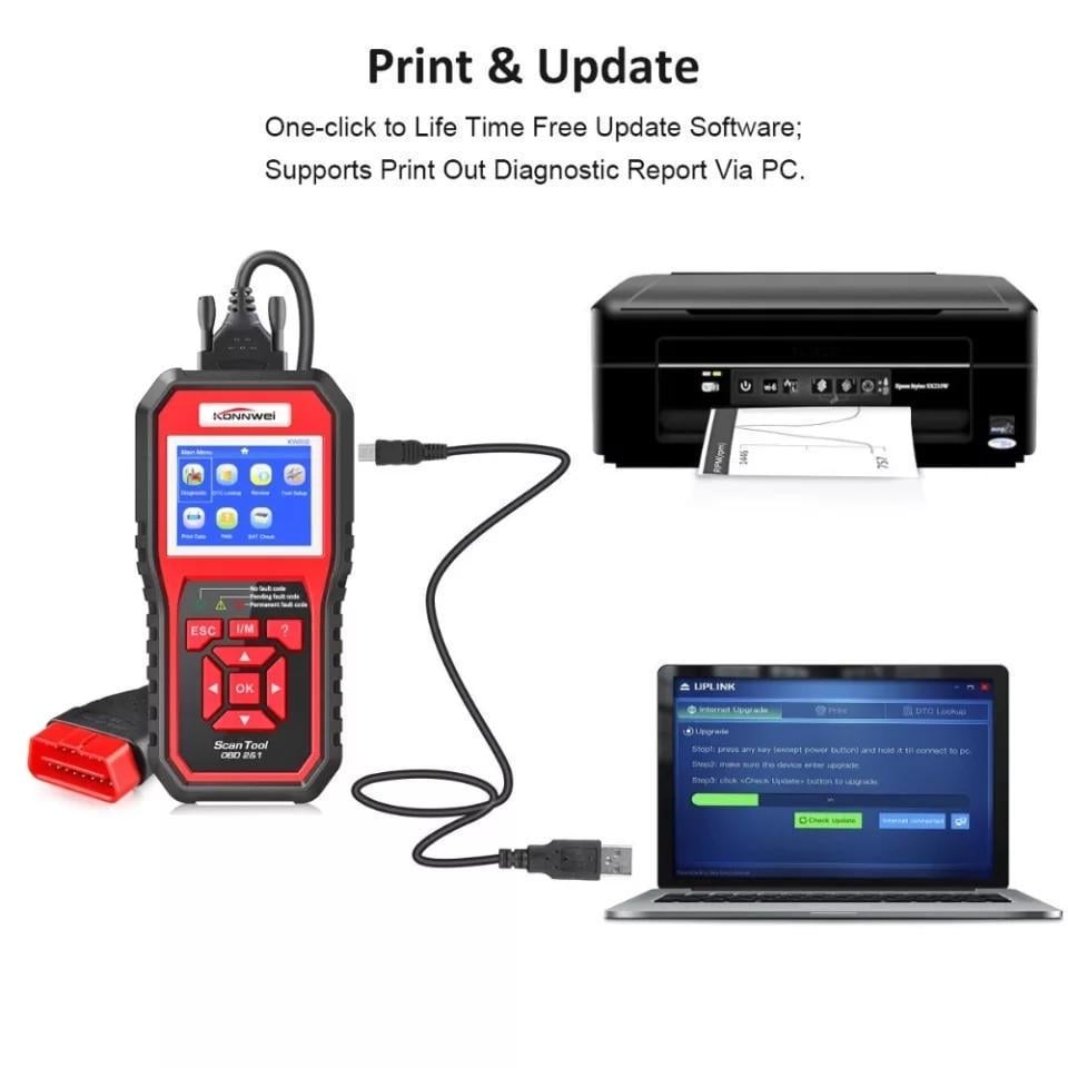 Автосканер Konnwei KW850 OBDII+CAN - фото 2