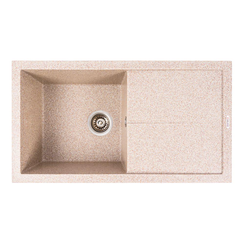 Мийка гранітна для кухні Valeso SOLID матова Карамельний (7843)