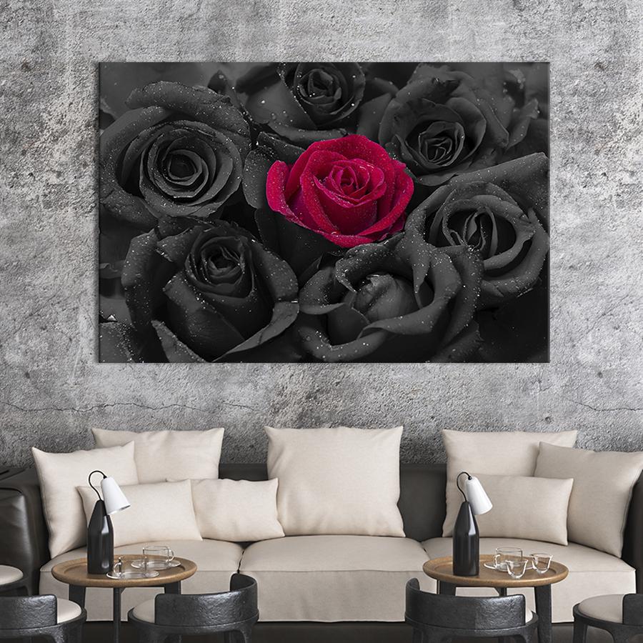 Картина на холсте Одна красная роза 75x50 см (247-1)