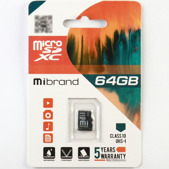 Карта памяти Mibrand microSDHC Class 10 UHS-I 64 Гб (26301836)