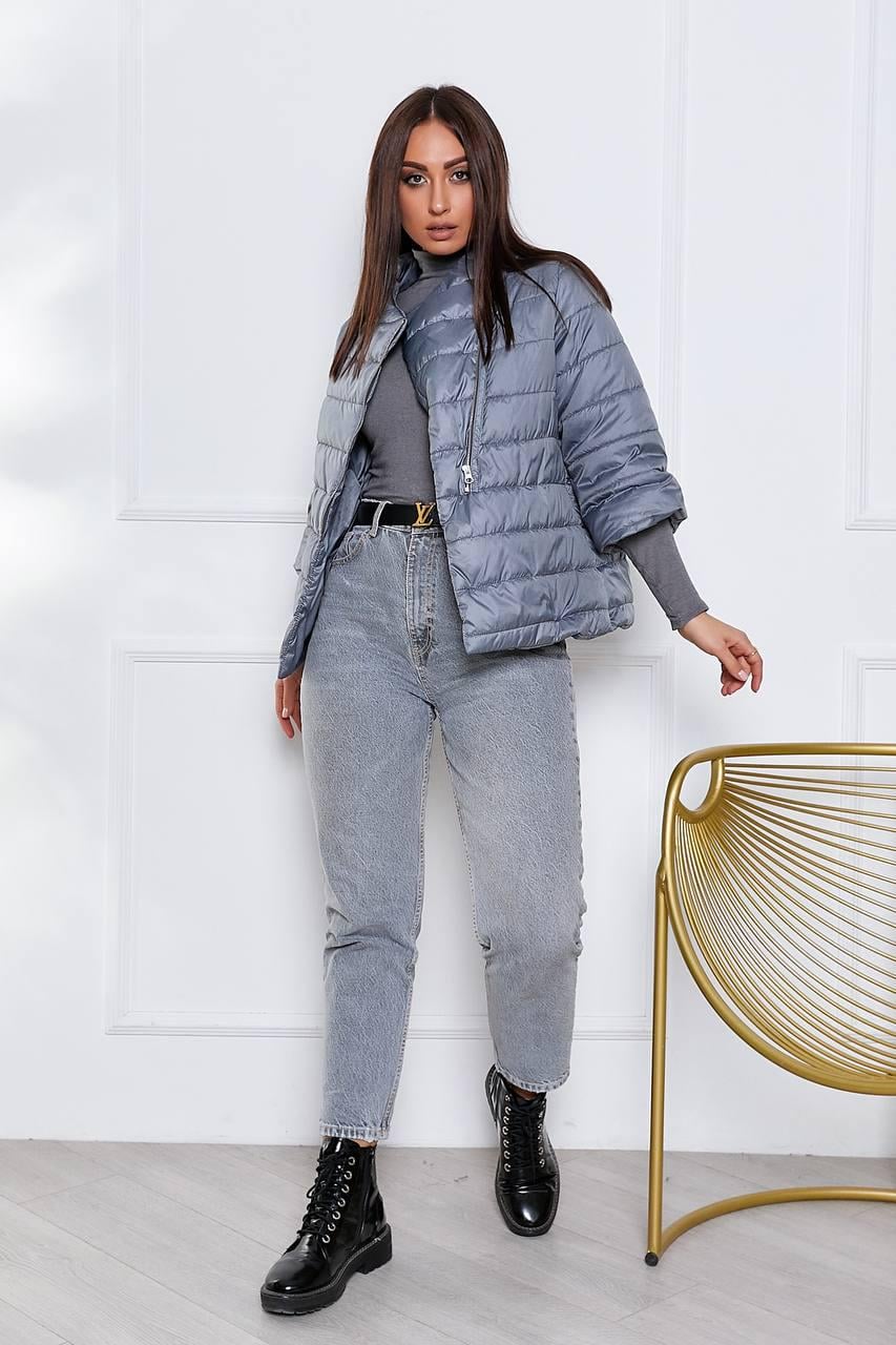 Куртка - кимоно Aiza А524 утепленная с укороченным рукавом р. 46-48 Серый