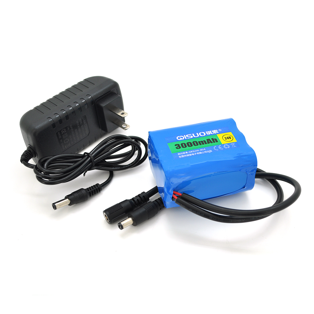 Аккумулятор литиевый QiSuo 24V 3A Li-ion 18650 с зарядным устройством 25,2V 1A DC5,5х2,1 (YUT_V12041) Аккумулятор литиевый QiSuo 24V 3A Li-ion 18650 с зарядным устройством 25,2V 1A DC5,5х2,1 (YUT_V12041)