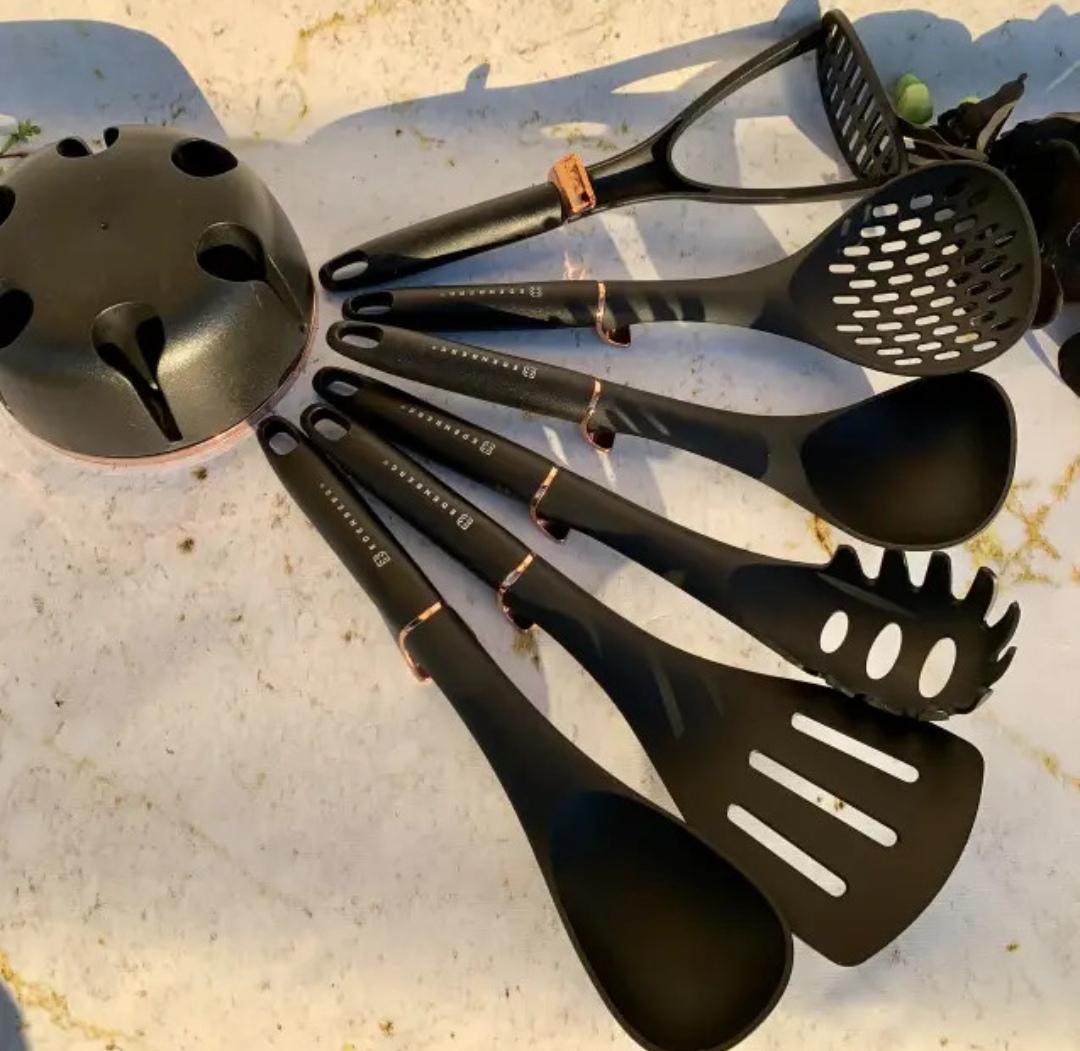 Набір кухонних речей Edenberg з нейлону на підставці 7 предметів Чорний (EB-3607) - фото 5 Набір кухонних речей Edenberg з нейлону на підставці 7 предметів Чорний (EB-3607) - фото 5