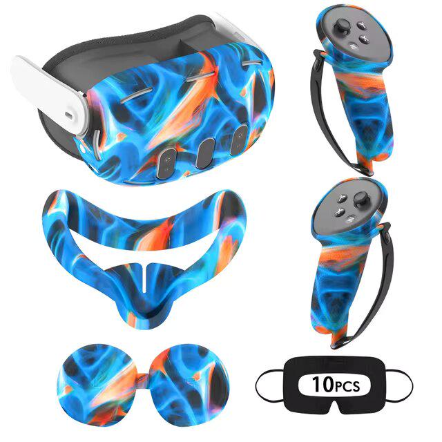 Защитный набор силиконовый дизайнерский для Meta Quest 3 Blue Red (ACS-SDZNMQ3br)