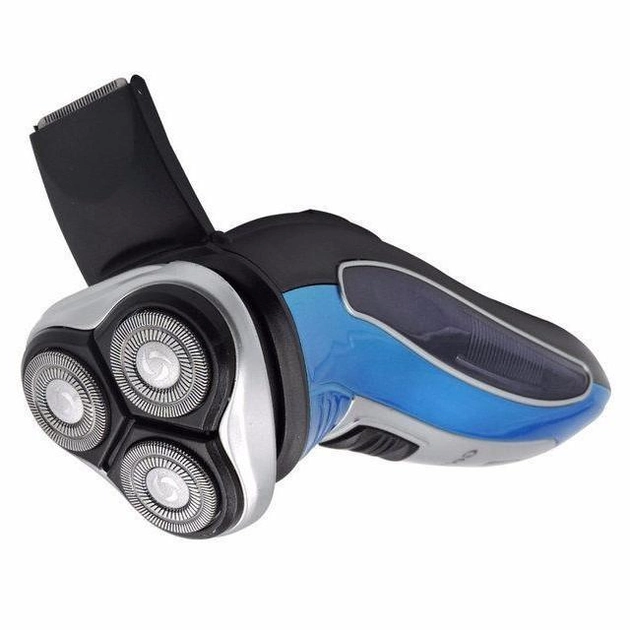 Електробритва акумуляторна Geemy GM 7090 для сухого гоління із триммером Синьо-сріблястий (005179) - фото 4 Електробритва акумуляторна Geemy GM 7090 для сухого гоління із триммером Синьо-сріблястий (005179) - фото 4